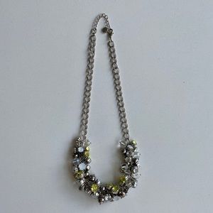 Loft Statement Necklace Silver, White, Green
